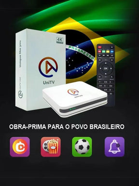 UNITV V10 Aparelho Conversor de Smart Tv Box Android 11 Internet Tv Assista Filmes, Séries, Desenhos e Canais Abertos em 1 Lugar