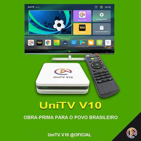 UNITV V10 Aparelho Conversor de Smart Tv Box Android 11 Internet Tv Assista Filmes, Séries, Desenhos e Canais Abertos em 1 Lugar